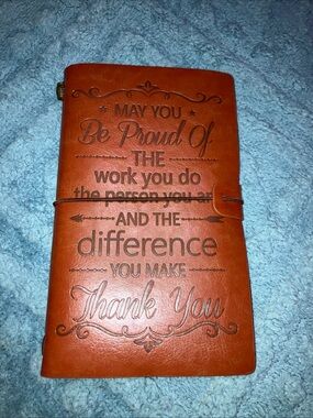 Leatherette Journal Notebook - Brown "Be Proud" Cover 8” X 5”